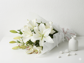 Divine White Lily Bouquet
