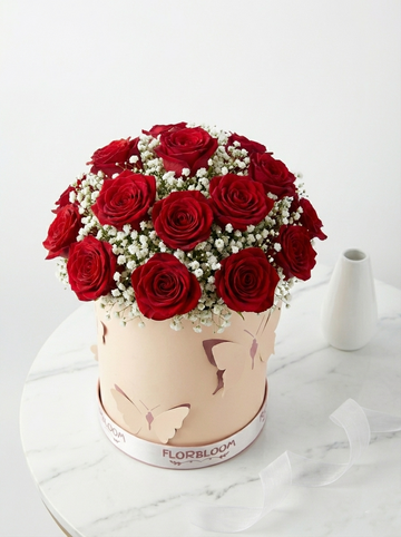 Crimson Love in Pastel Box