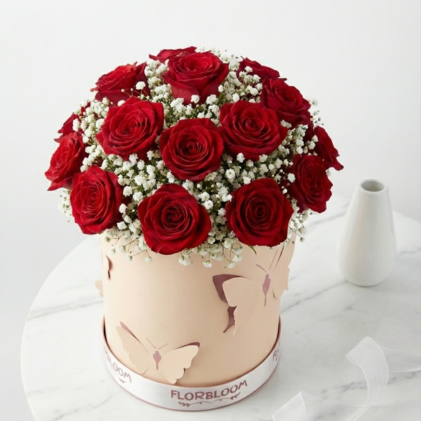 Crimson Love in Pastel Box