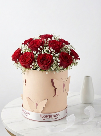 Crimson Love in Pastel Box